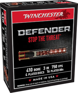 Winchester Ammo S413PDX1 PDX1 Defender Combo 410Gauge 3" 4Defense Discs/16 BBs Shot 10 Per Box/10 Case