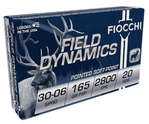 Fiocchi 3006C Field Dynamics 30-06Springfield 165gr Pointed Soft Point 20 Per Box/10 Case