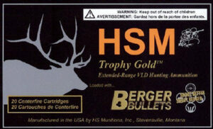 HSM 257WBY115 Trophy Gold Extended Range 257 Wthby Mag 115 gr Berger Hunting VLD Match 20 Per Box/ 20 Case