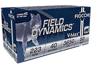 Fiocchi 223FHVB Field Dynamics 223Rem 40gr Hornady V-Max 50/4 *Sold as case
