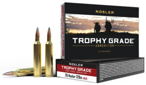 Nosler 60110 Trophy Grade Long-Range 26Nosler 129gr Nosler Spitzer AccuBond Long Range 20 Per Box/10 Case