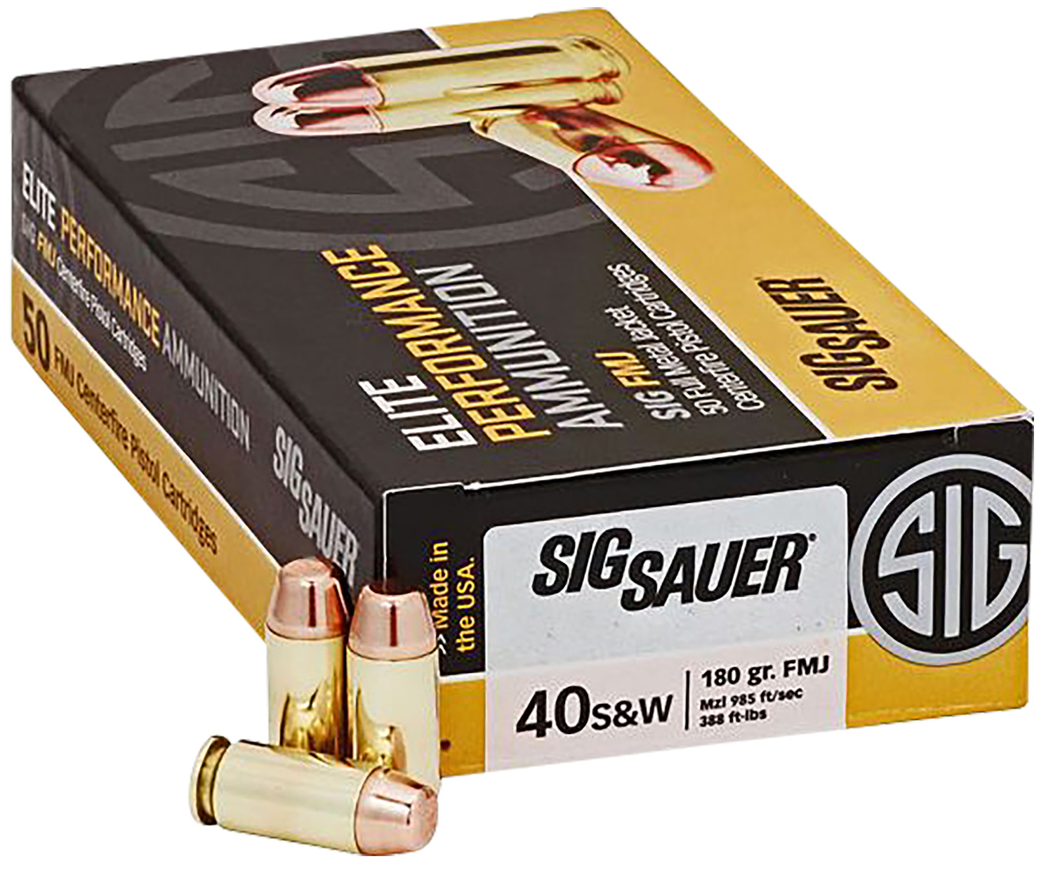 SIG 40SW 180GR Elite Ball FMJ SIG 40SW 180GR Elite Ball FMJ | Golden Brothers Co