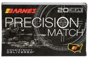 Barnes Bullets 30728 Precision Match 338Lapua Mag 300gr Open Tip Match Boat Tail 20 Per Box/10 Case